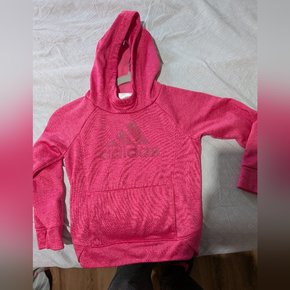 Hot Pink Adidas Toddler Size 4 Over the Head Hooded Sweatshirt